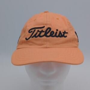 Titleist Hat Cap Strap Back Orange Golf FJ FootJoy Embroidered Mens USA